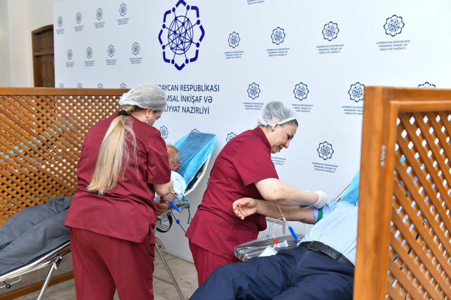 Blood Donation Campaign Held at the Ministry of Digital Development and Transport on occasion of Victory Day