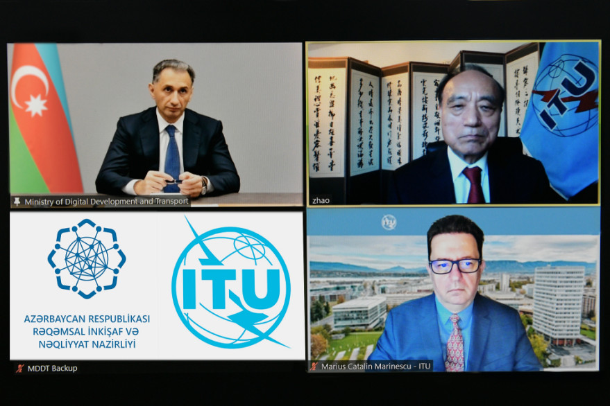 Minister Rashad Nabiyev met with ITU Secretary General Houlin Zhao via videoconference