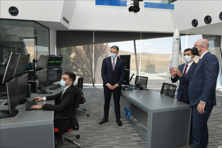 European Council President Charles Michel visits Azercosmos Main Ground Satellite Control Center  