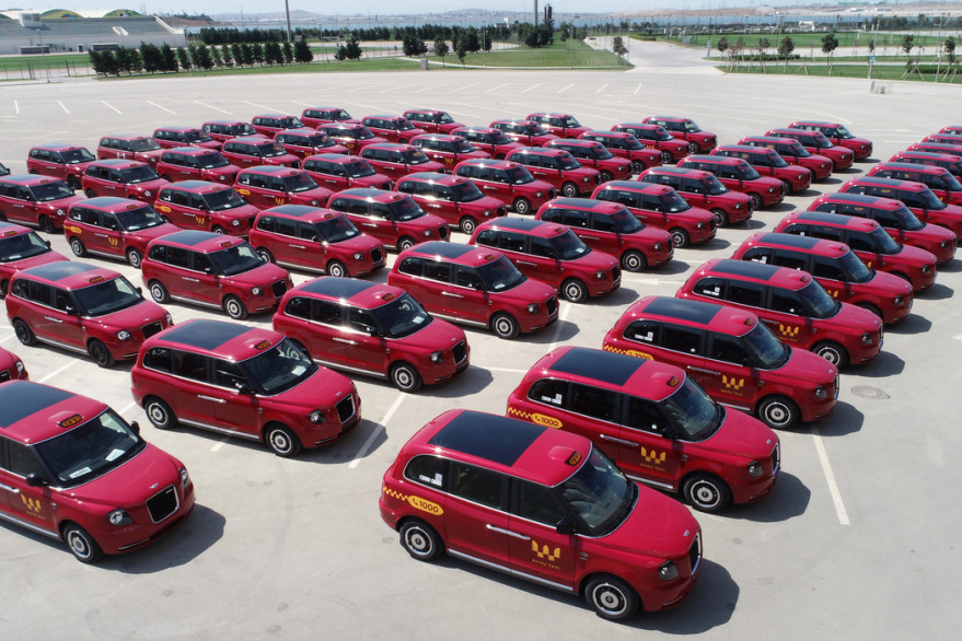 President Ilham Aliyev viewed new LEVC TX London taxis delivered to Baku