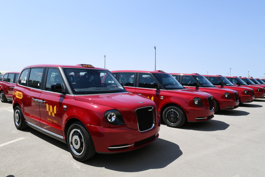 President Ilham Aliyev viewed new LEVC TX London taxis delivered to Baku