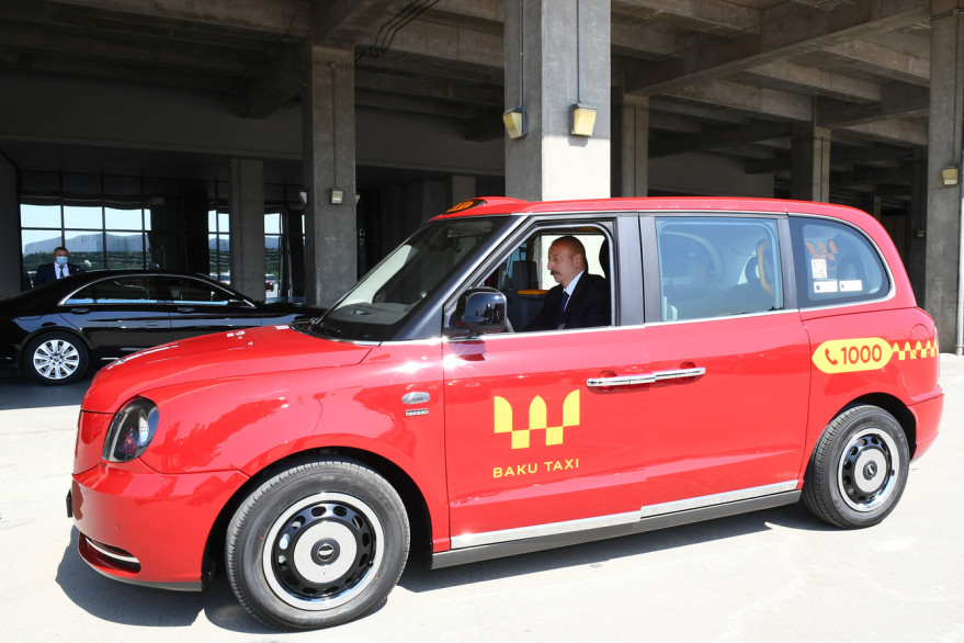President Ilham Aliyev viewed new LEVC TX London taxis delivered to Baku
