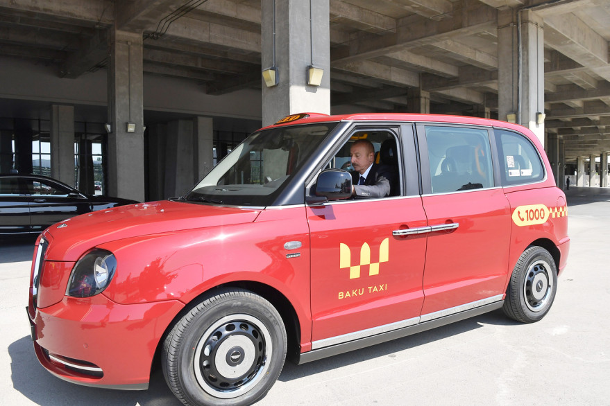 President Ilham Aliyev viewed new LEVC TX London taxis delivered to Baku