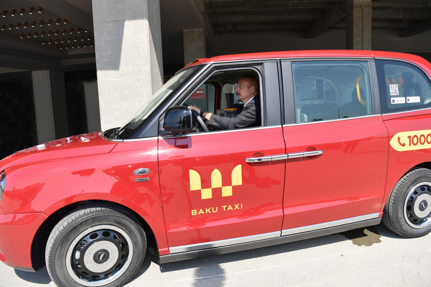 President Ilham Aliyev viewed new LEVC TX London taxis delivered to Baku
