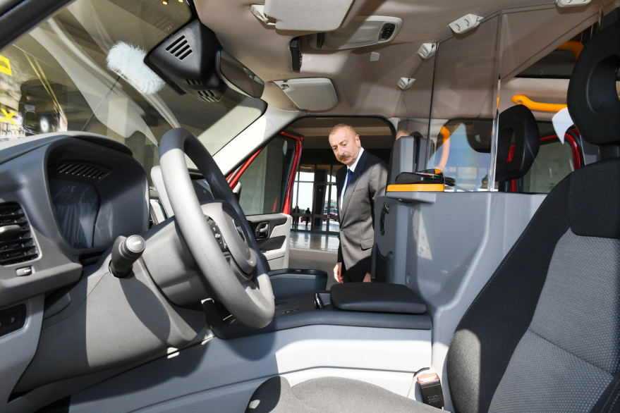 President Ilham Aliyev viewed new LEVC TX London taxis delivered to Baku