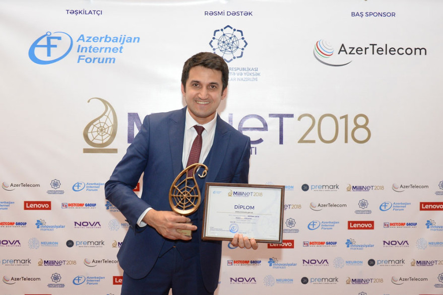 www.mincom.gov.az -  “MilliNet-2018”in “Elektron Hökumət” nominasiyasının qalibi