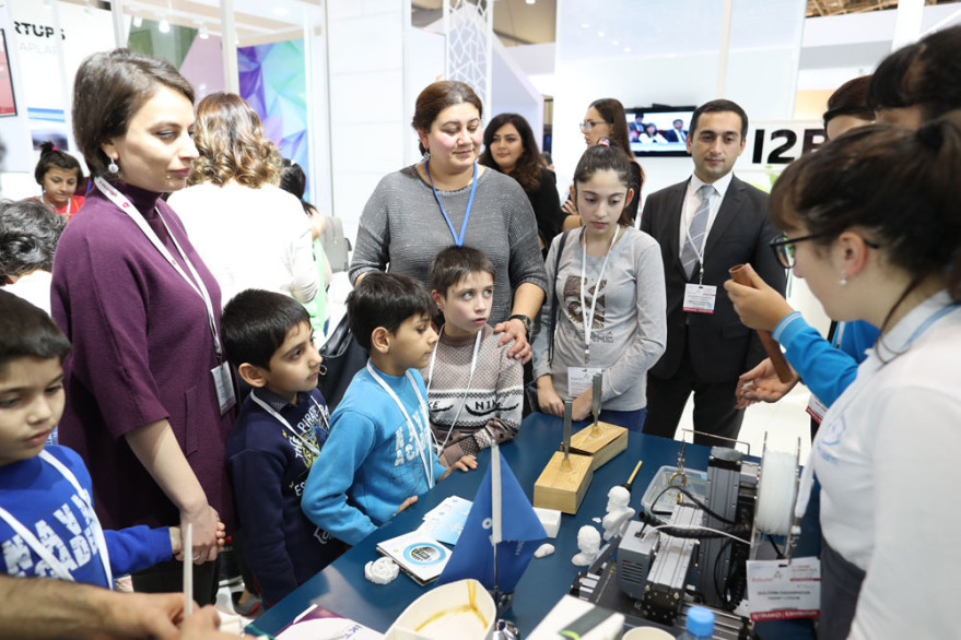 Residents of children's homes in Baku made excursion to Bakutel 2018
