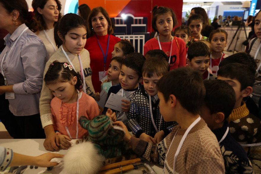 Residents of children's homes in Baku made excursion to Bakutel 2018