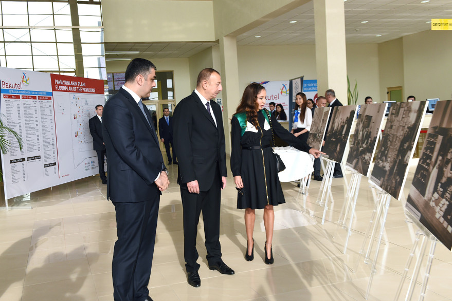 President Ilham Aliyev views  Bakutel 2016 exhibition