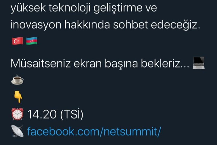 Bugünkü “World Net Summit” beynəlxalq onlayn konfransında Selçuk Bayraktar çıxış edəcək