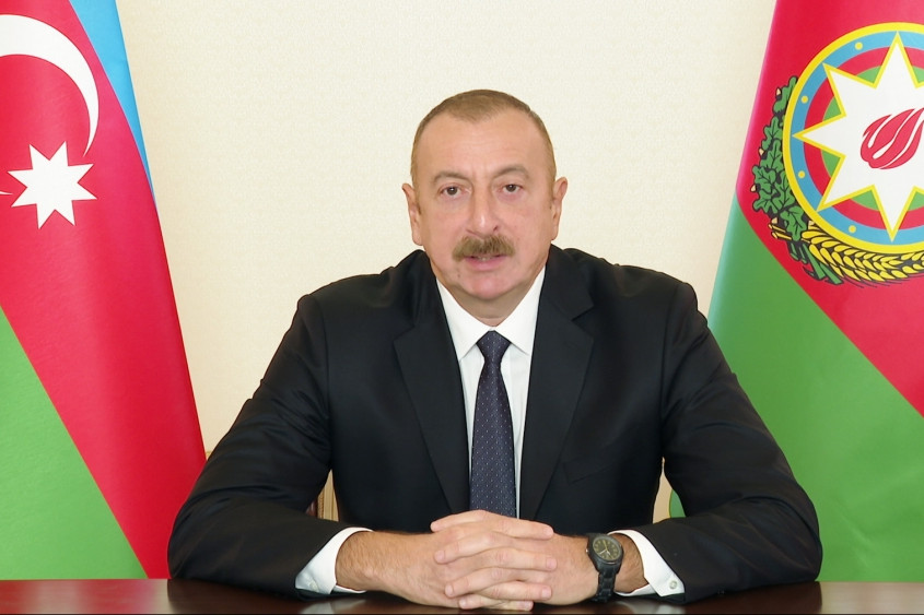 Azerbaijani President Ilham Aliyev addressed the nation