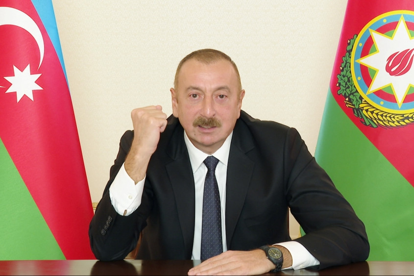Azerbaijani President Ilham Aliyev addressed the nation