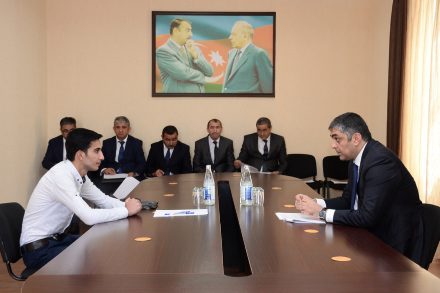 Minister of Transport, Communications and High Technologies Ramin Guluzade receives citizens in Tovuz