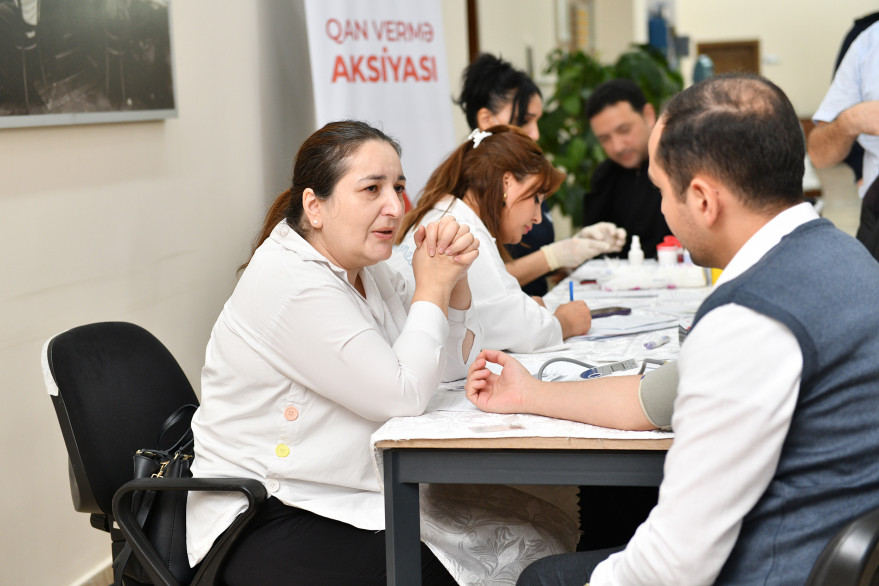 Rəqəmsal İnkişaf və Nəqliyyat Nazirliyində Zəfər Günü ərəfəsində qanvermə aksiyası keçirilib