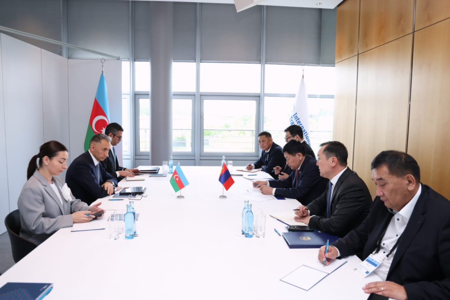 Minister Rashad Nabiyev Meets with Mongolia’s Minister of Roads and Transport in Germany