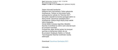 Xəbərdarlıq: Vətəndaşlara  e-poçt üzərindən müxtəlif hərbi  təlimlərin keçirildiyi ilə bağlı saxta  məktublar göndərilir