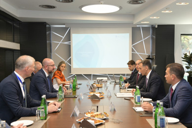 European Council President Charles Michel visits Azercosmos Main Ground Satellite Control Center  
