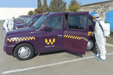 Vehicles of Baku Taxi Service LLC, which provide services in the capital, are disinfected daily