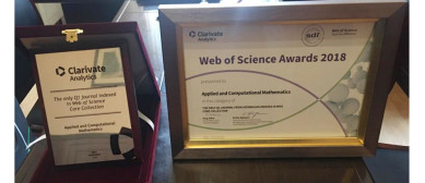 Nazirliyin dəstək verdiyi elmi jurnal “Web of Science Awards 2018” mükafatına layiq görülüb