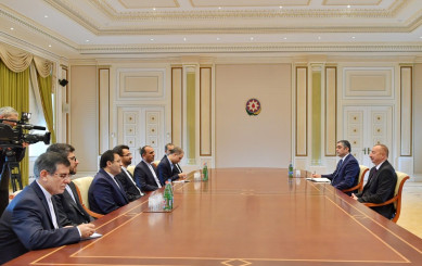 President Ilham Aliyev received delegation led by Iranian minister of information and communications technology