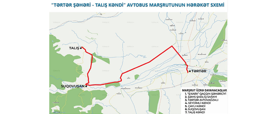 Talış kəndi istiqamətində avtobus marşrutu fəaliyyətə başlayıb