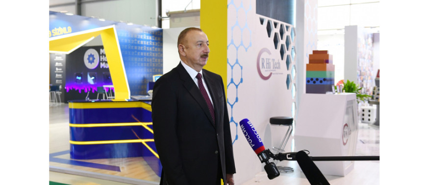 Russia 24 TV channel's reportage about Bakutel 2019 also contains interview with President Ilham Aliyev
