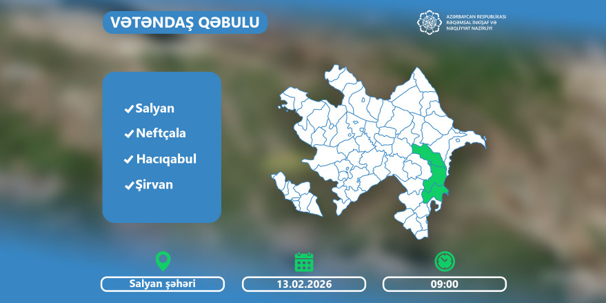 Nazir Rəşad Nəbiyev Salyanda vətəndaşları qəbul edəcək